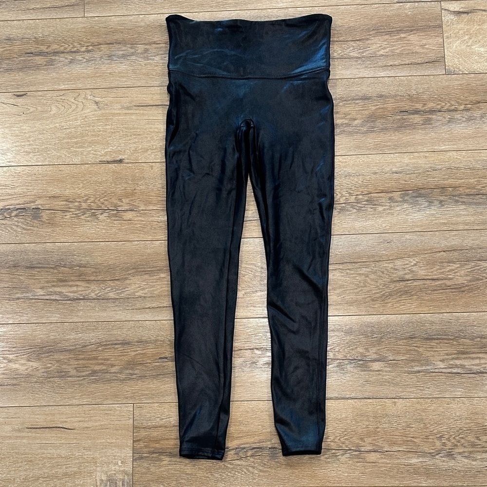 SPANX Black High-Rise Faux Leather Leggings